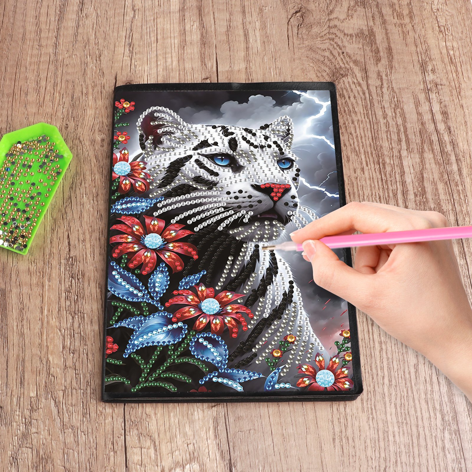 3D diamond painting tiger flower notebook