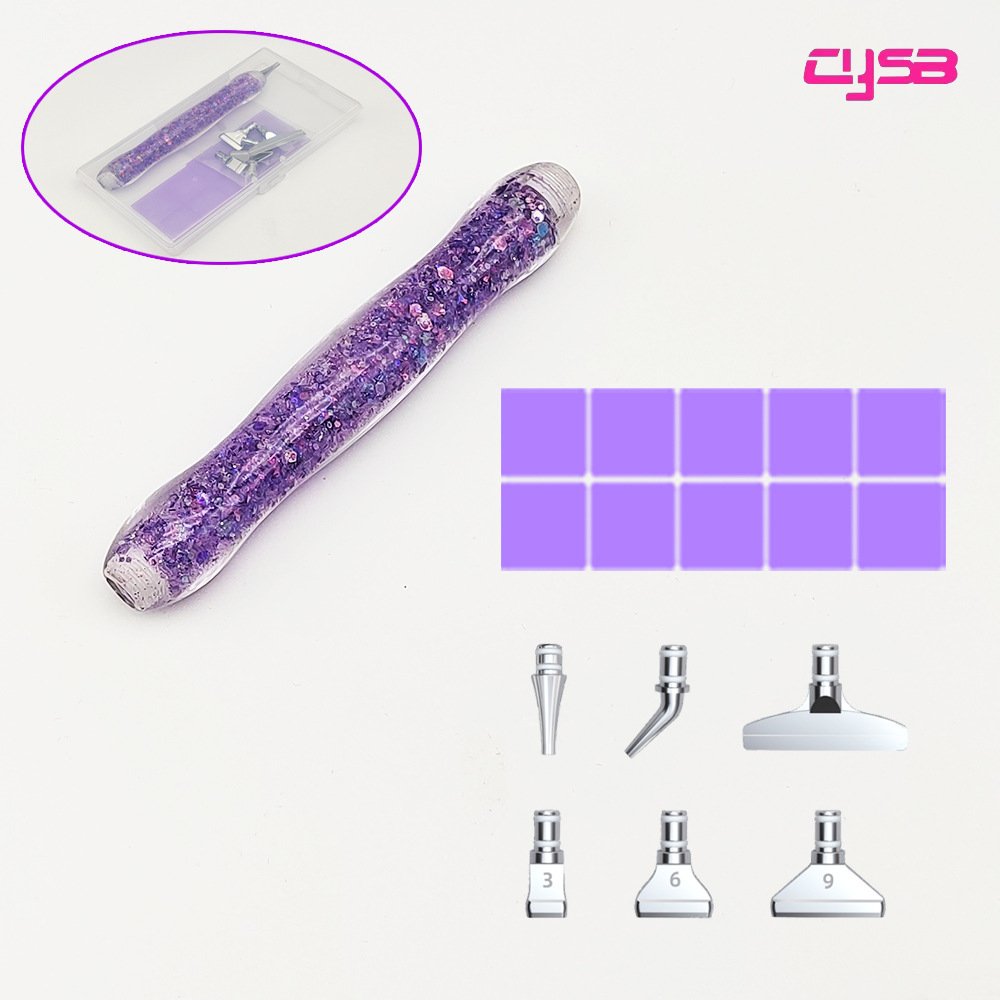 Custom handmade luminous fluorescent spot diamond pen diamond painting accessories tool glowing diamond painting pen glue