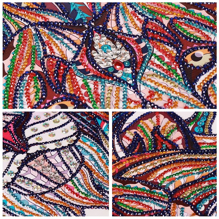 Handmade crafts wholesale DIY 50*50 cm special shaped animal lion head diamond rhinestone painting