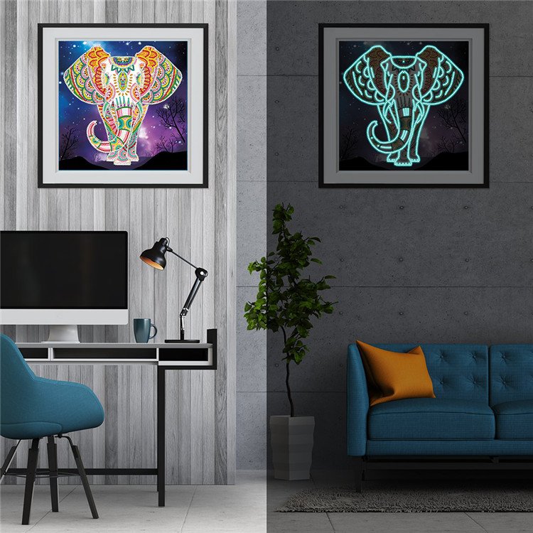 Wholesale 5d Luminous Diamond Painting Solid Wall Arts Special Shape Partial Diamond Art Painting