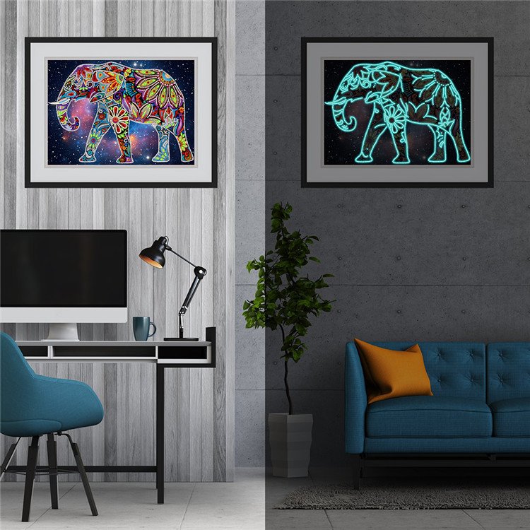 Wholesale 5d Luminous Diamond Painting Solid Wall Arts Special Shape Partial Diamond Art Painting