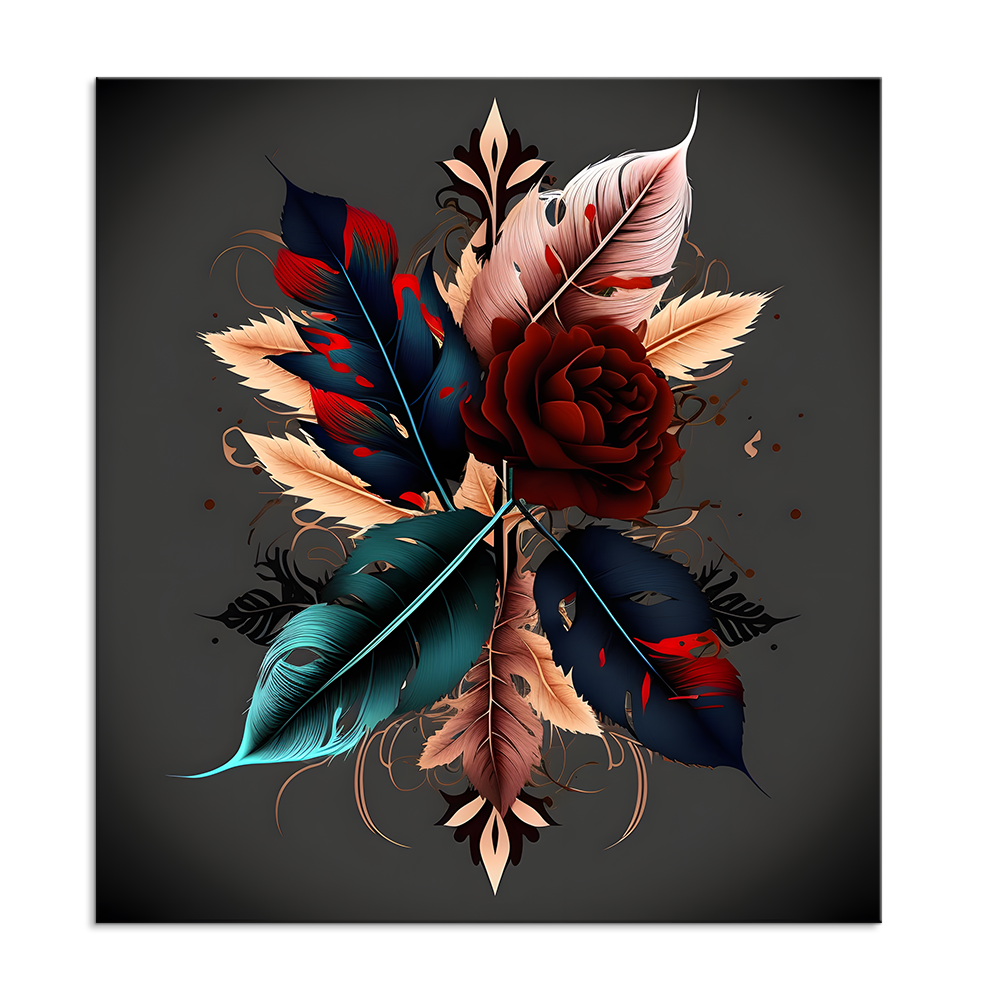 Bulk Wholesale Rose Feather Diamond Painting Custom Diamond Painting Kit Wall Art For Home Decoration