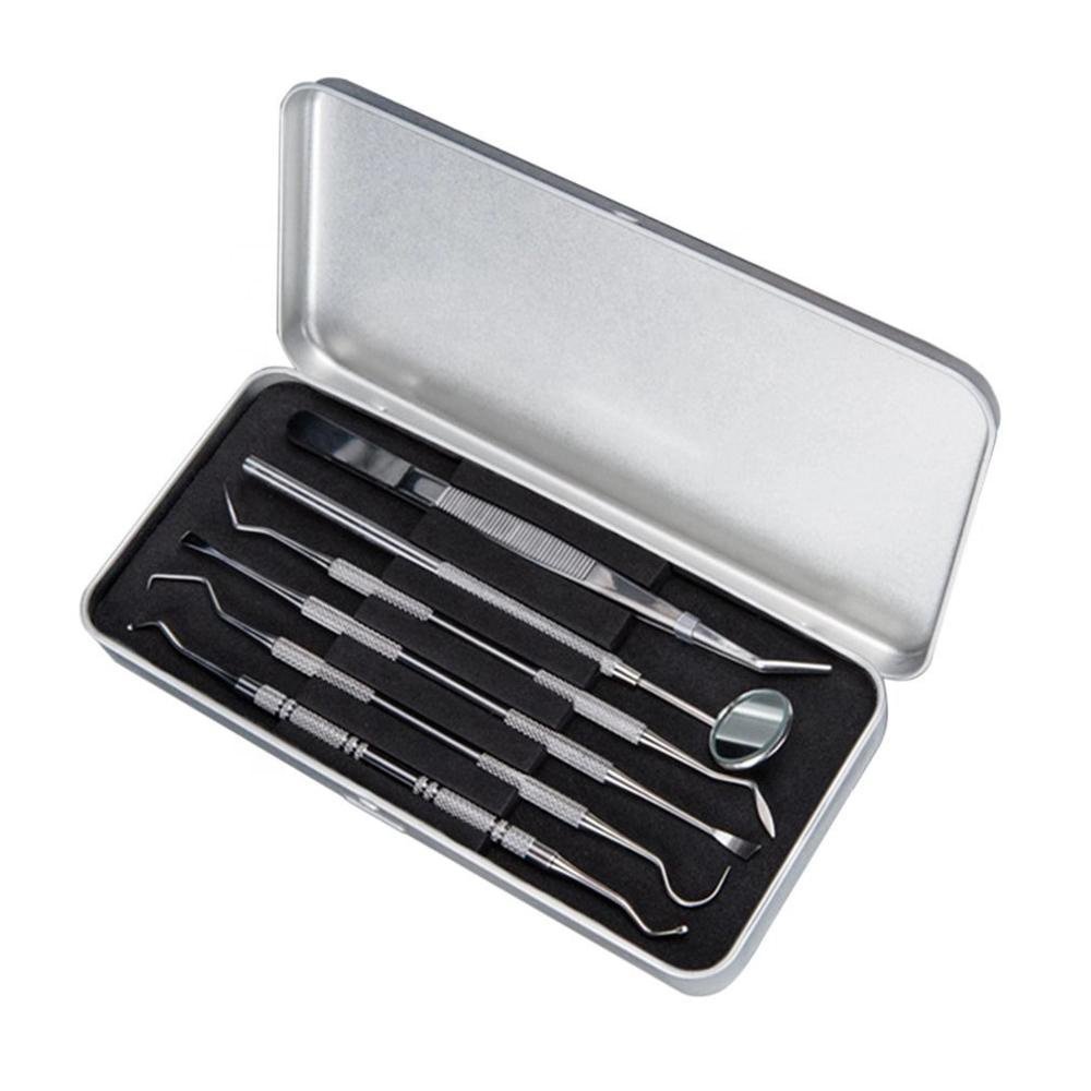 Dental Examination Tooth Mouth Mirror Probe Scraper Tweezers Teeth Hygiene Kit Oral Care Stainless Steel Dental Instruments