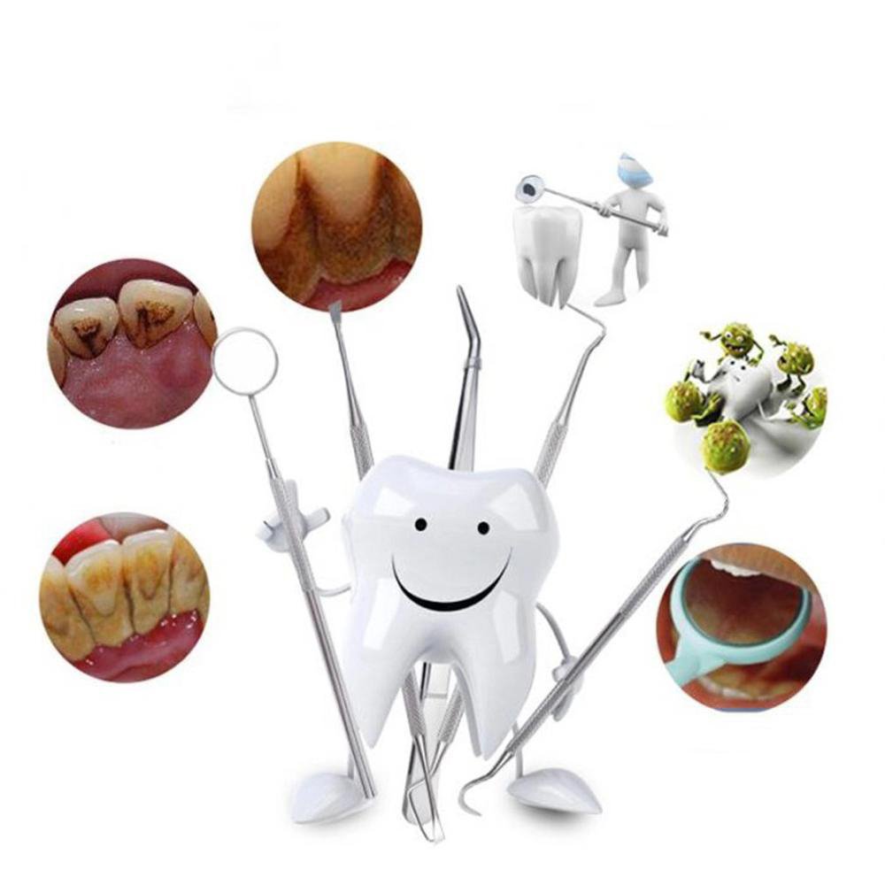 Dental Examination Tooth Mouth Mirror Probe Scraper Tweezers Teeth Hygiene Kit Oral Care Stainless Steel Dental Instruments