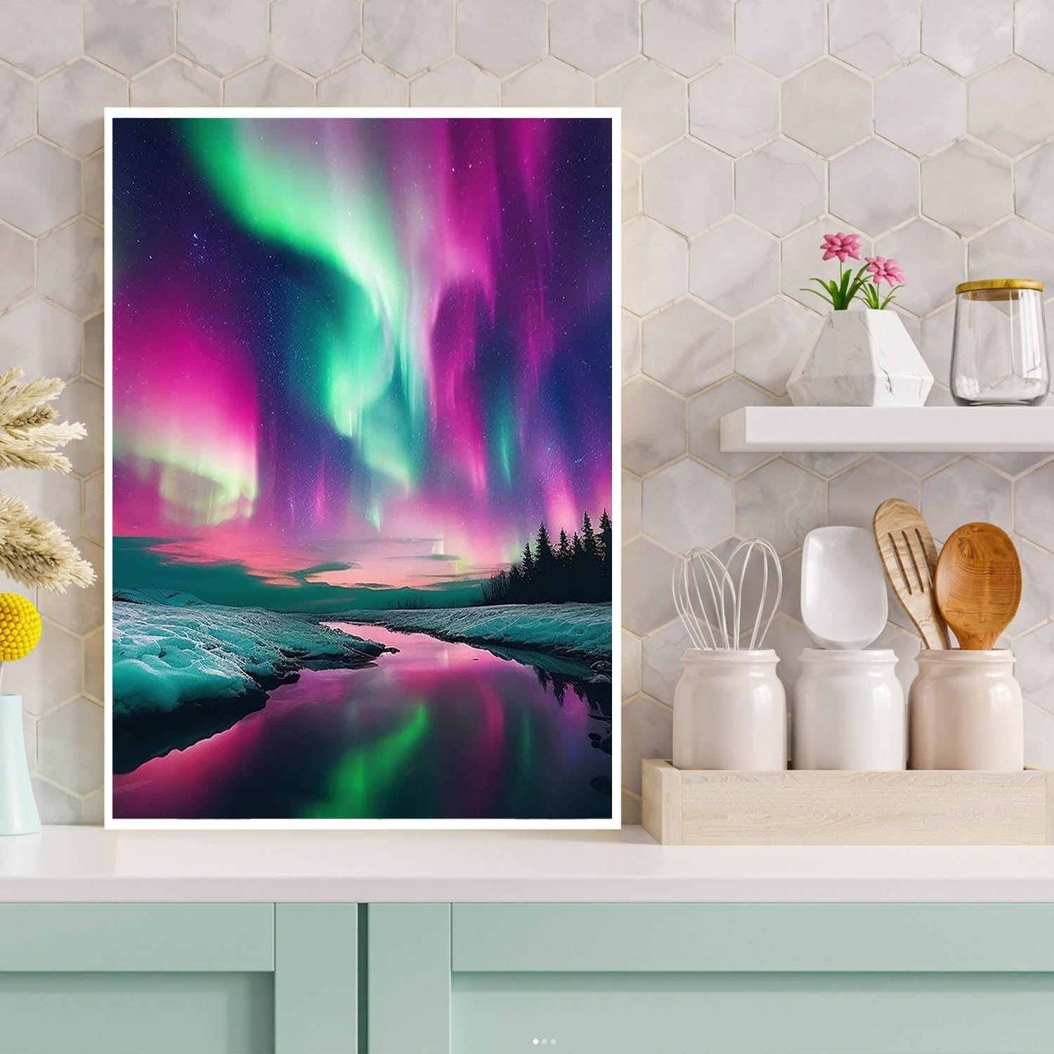 Colorful starry sky diamond painting artistic conception landscape diamond painting full of diamond handicrafts 30*40cm