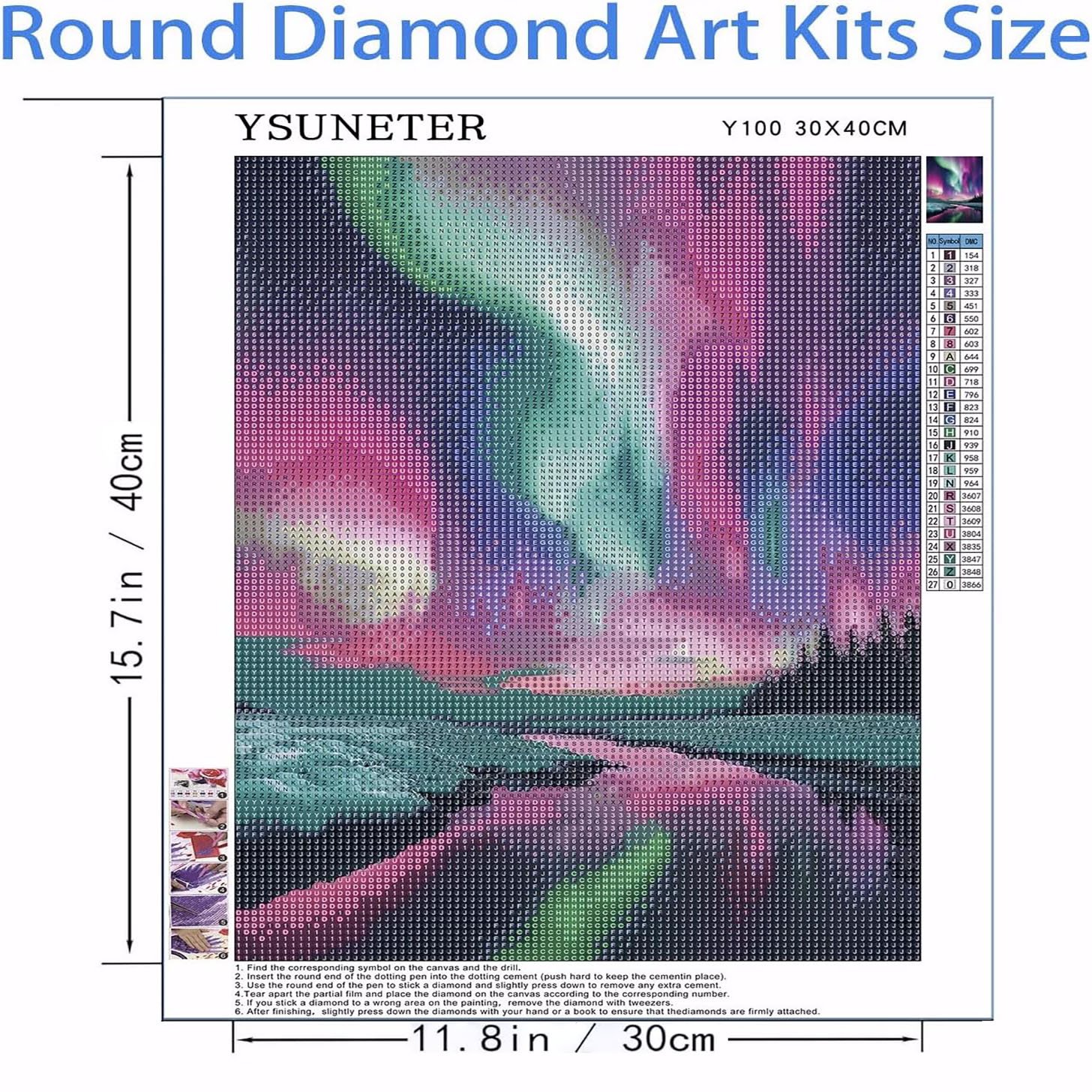 Colorful starry sky diamond painting artistic conception landscape diamond painting full of diamond handicrafts 30*40cm