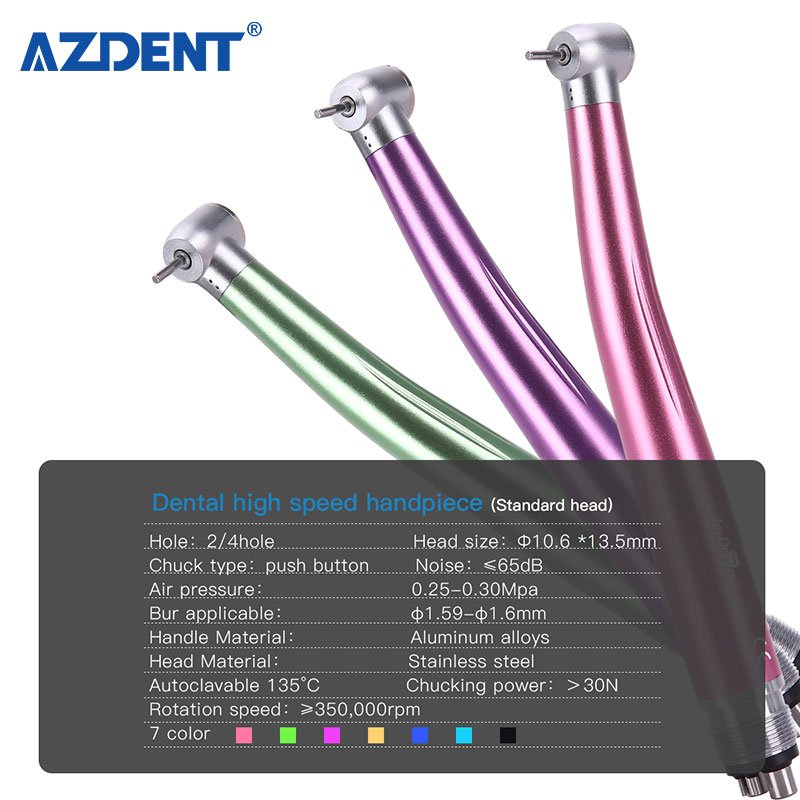 Cheap price push button 2/4 holes colorful handpiece dental high speed handpiece