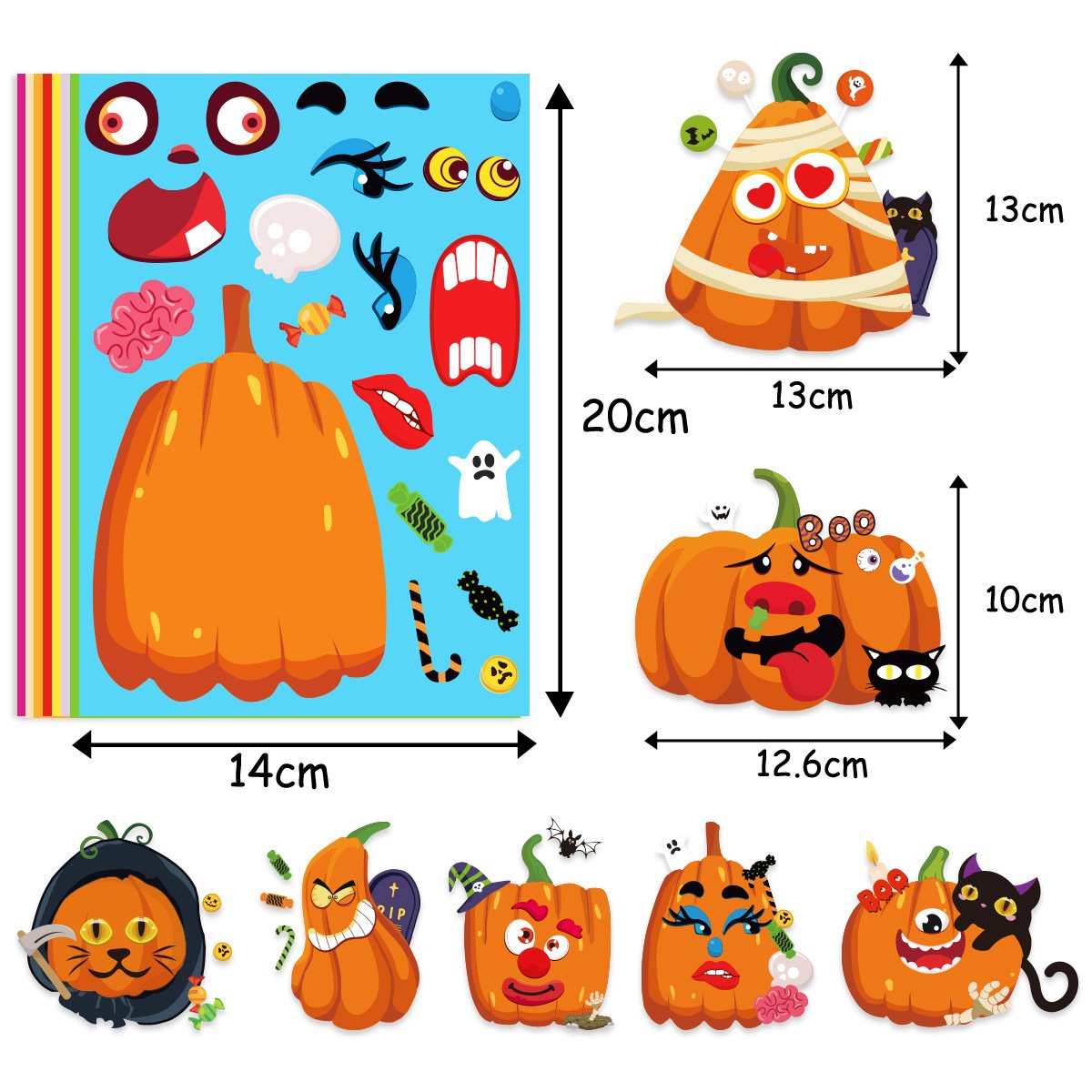 New Halloween stickers Pumpkin Grimace stickers Troublemakers Party decorations Emojis DIY stickers
