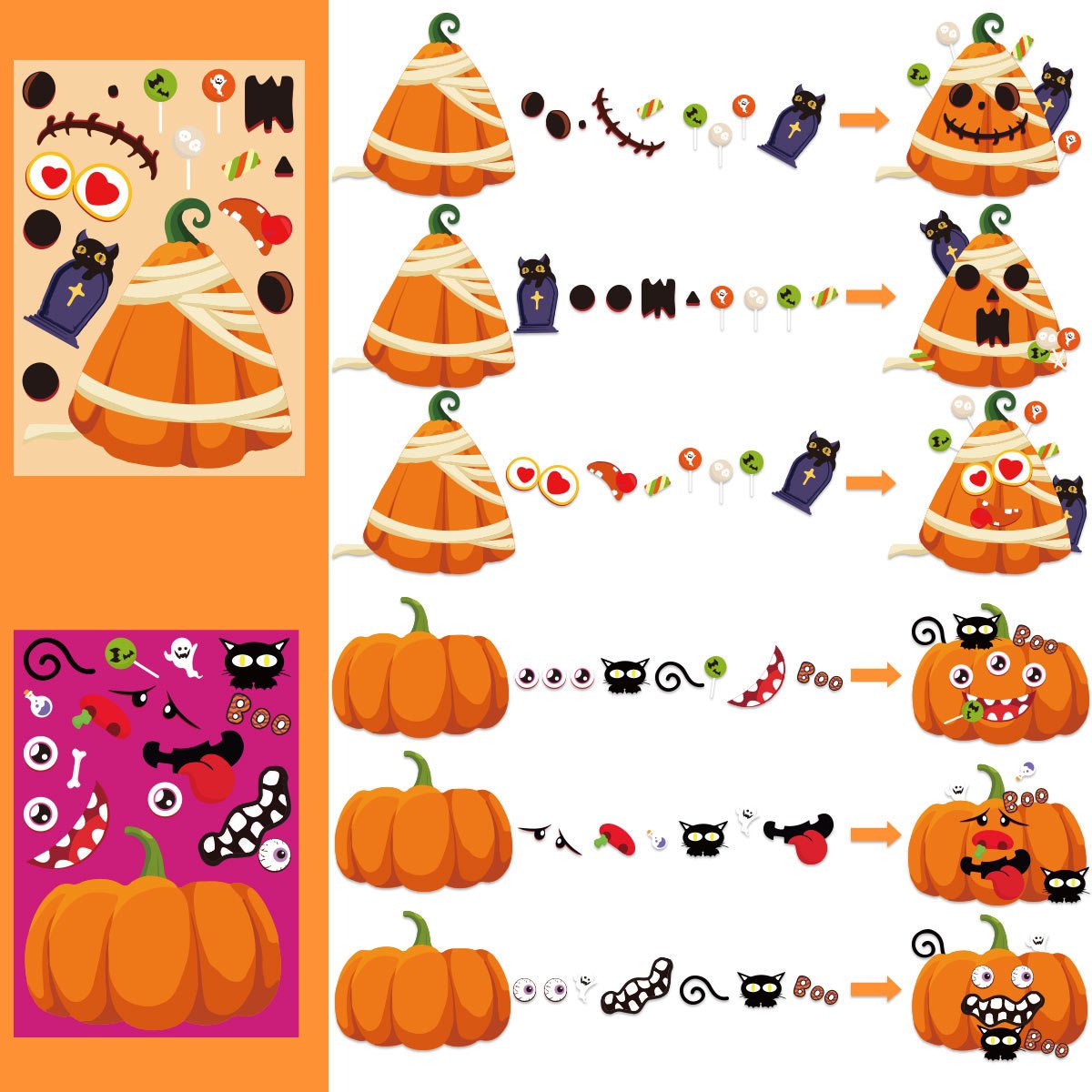 New Halloween stickers Pumpkin Grimace stickers Troublemakers Party decorations Emojis DIY stickers