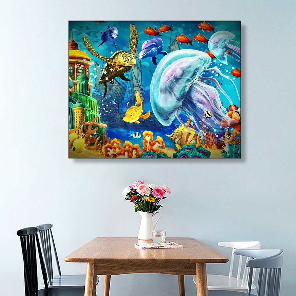 5D Diamond Painting Children's Sea Life World Children's personality art DIY diamond painting Home decor diamond painting