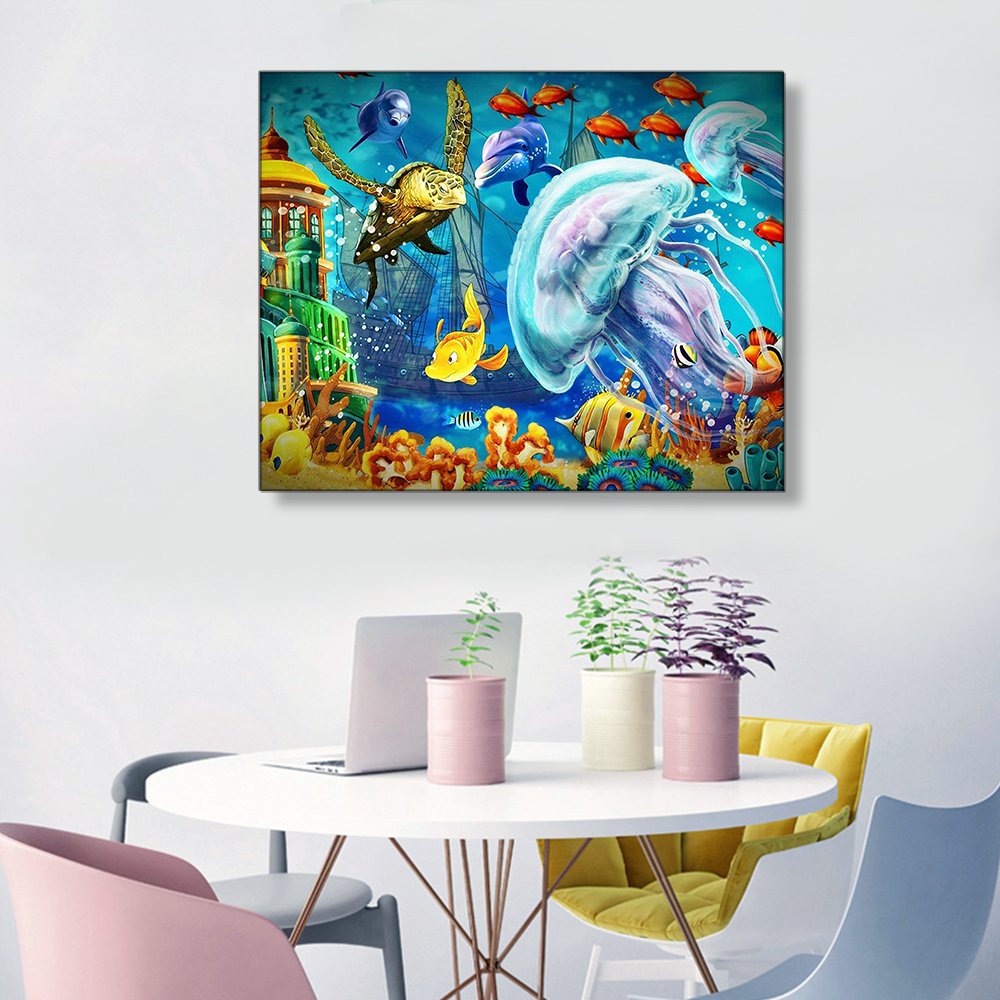 5D Diamond Painting Children's Sea Life World Children's personality art DIY diamond painting Home decor diamond painting