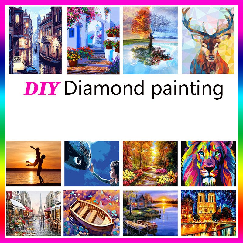 DIY Custom Paint Kit with Round Full Drill Diamonds Paintings Gem Art for Home Wall Decor Gift 5D Diamond Painting