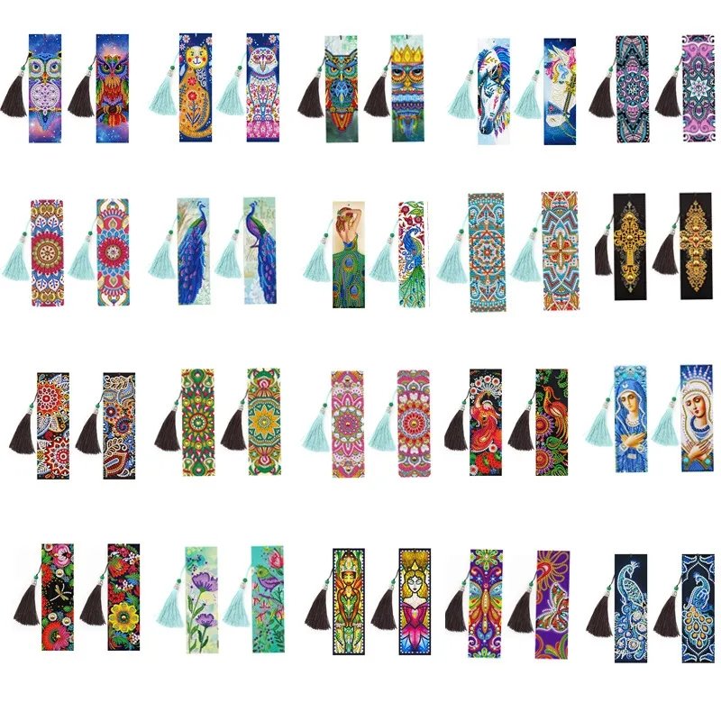 5d Diamond Painting Bookmarks Feather Bookmark Rhinestone Embroidery Mosaic Art Craft