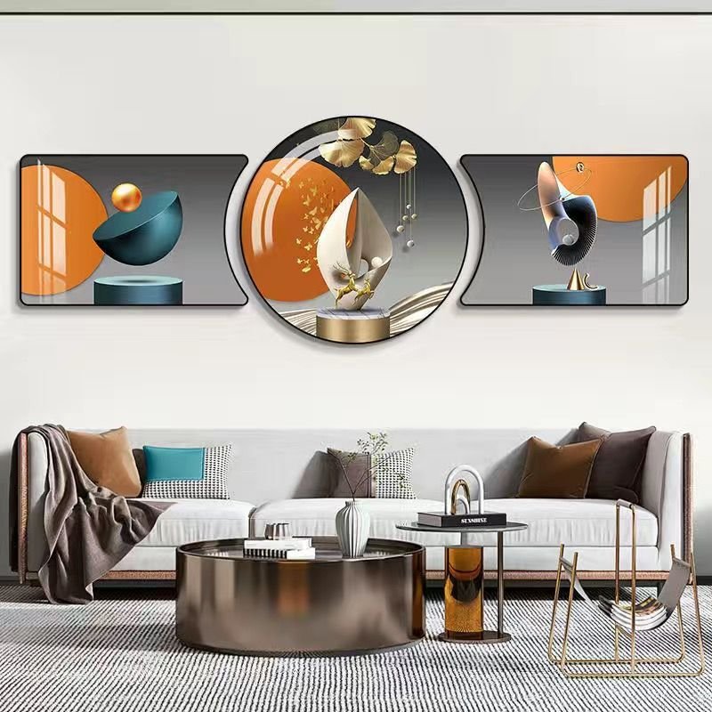 Nordic Color 3 Piece Set Fashion Abstract Living Room Home Decoration Diamond modern geometric wall art paintings