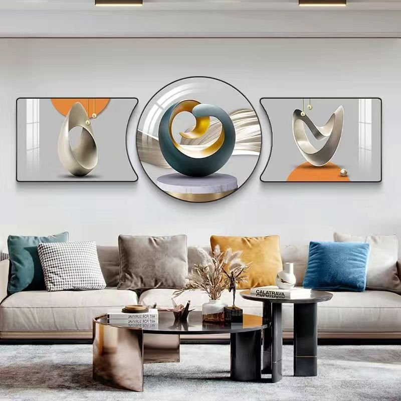 Nordic Color 3 Piece Set Fashion Abstract Living Room Home Decoration Diamond modern geometric wall art paintings
