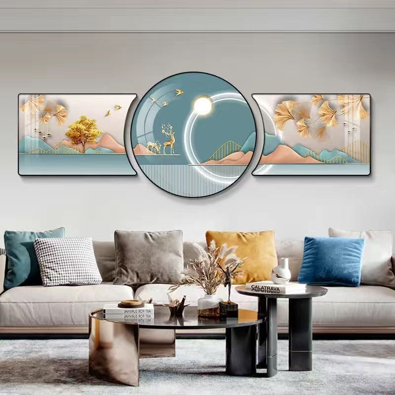 Nordic Color 3 Piece Set Fashion Abstract Living Room Home Decoration Diamond modern geometric wall art paintings