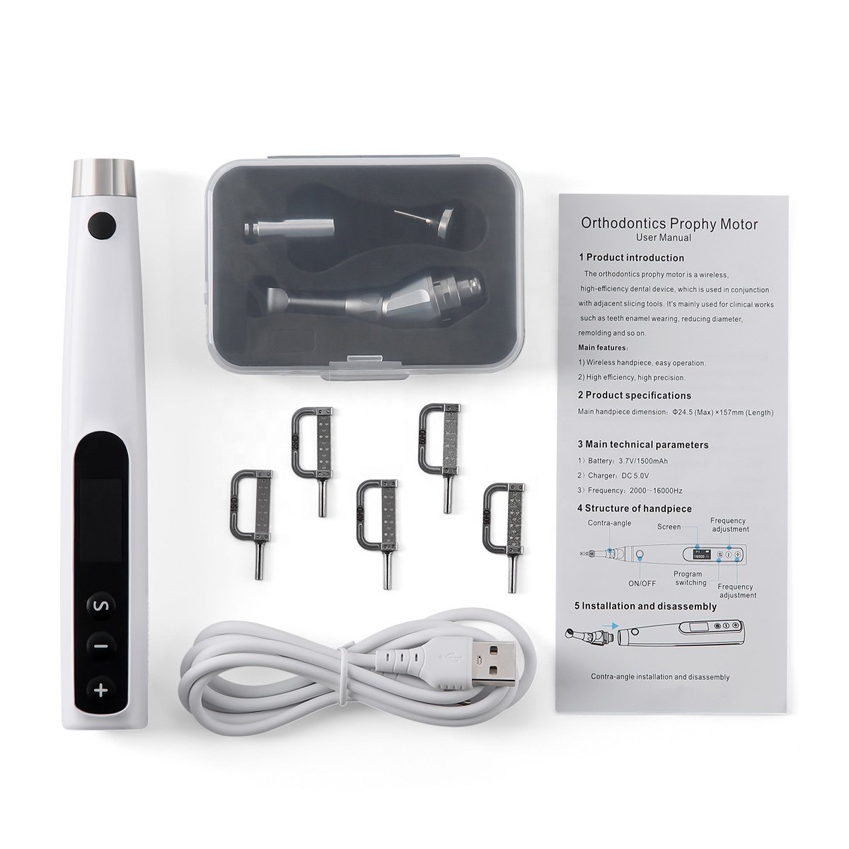 Azdent Wireless 2000-16000Hz Electric Orthodontic Dental Handpiece