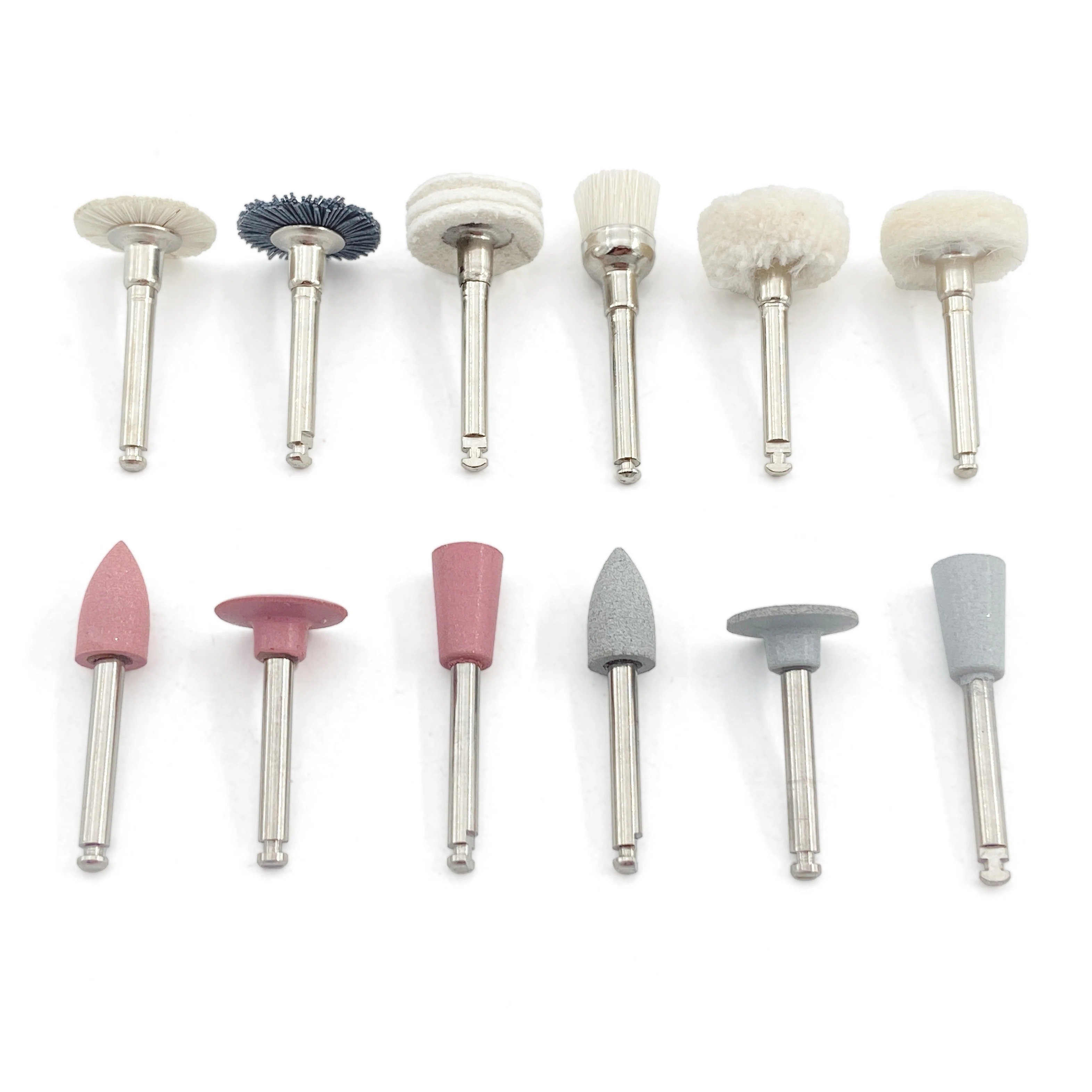 12pcs/Box Dental Tools Polisher Kit PK004 For Low-Speed Handpiece Dental Composite Kit Dentistry Porcelain/Natural Teeth