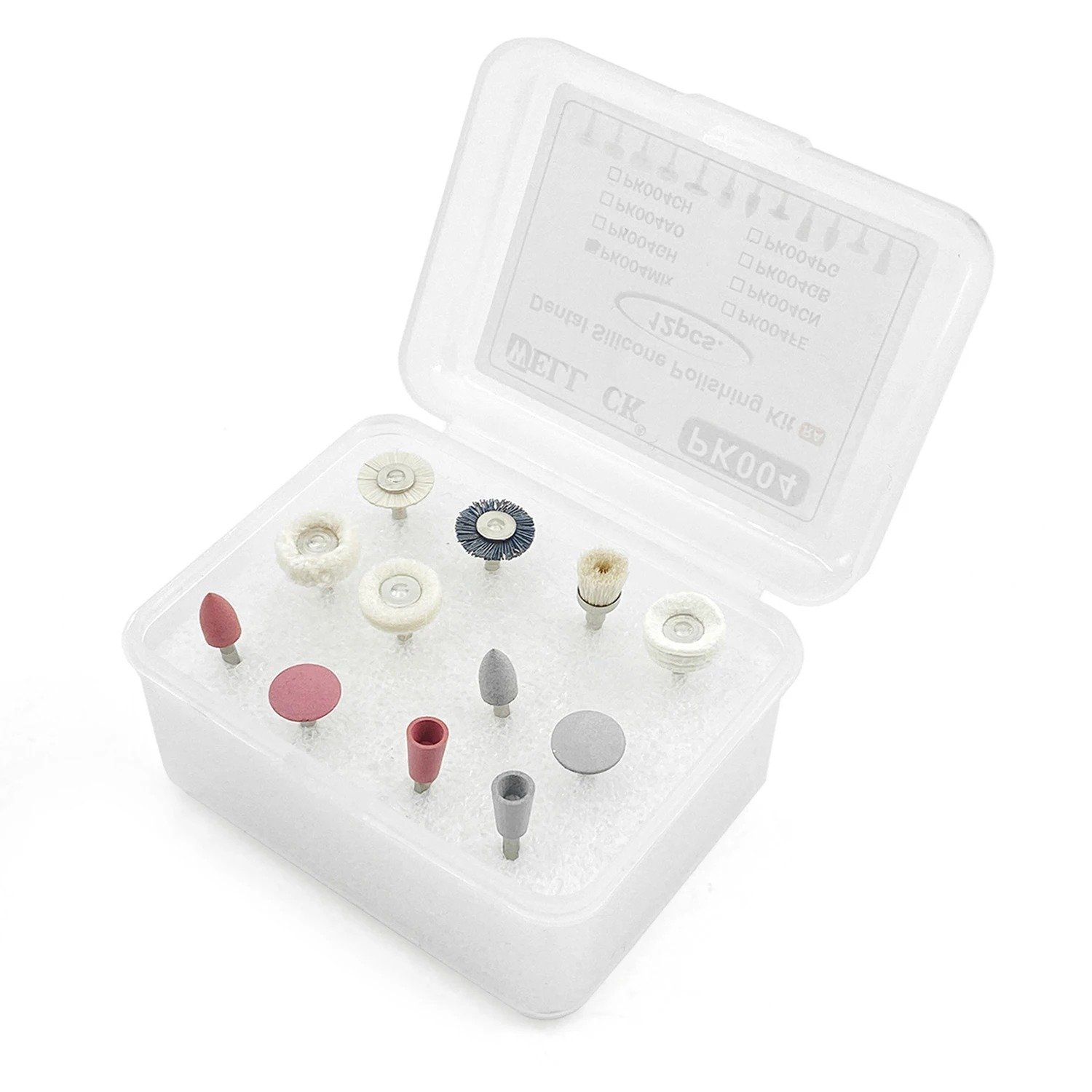 12pcs/Box Dental Tools Polisher Kit PK004 For Low-Speed Handpiece Dental Composite Kit Dentistry Porcelain/Natural Teeth