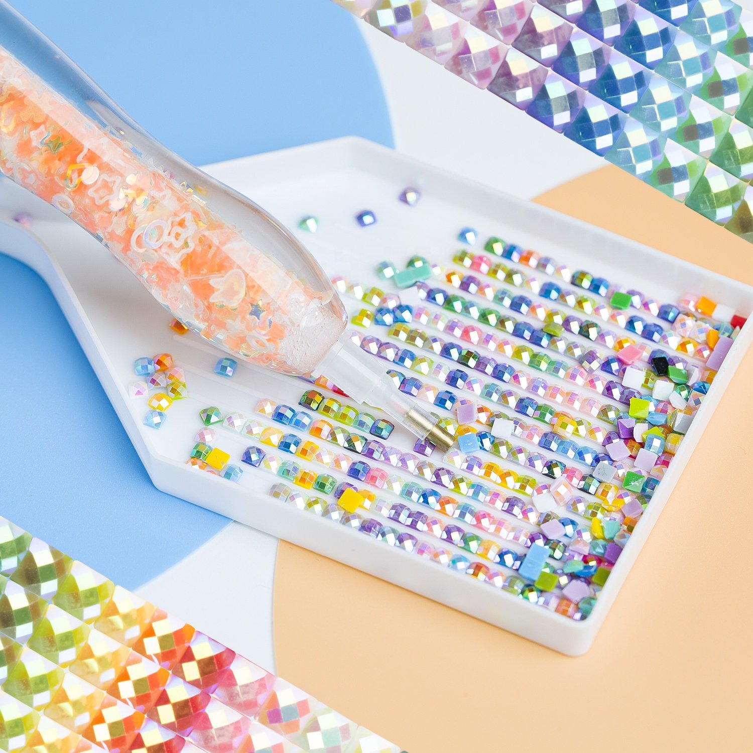 R-04 Sparkling Diamond Dots 2.5mm AB Resinestone Mosaic Embroidery Art Beads Diamond Painting Square AB Drills