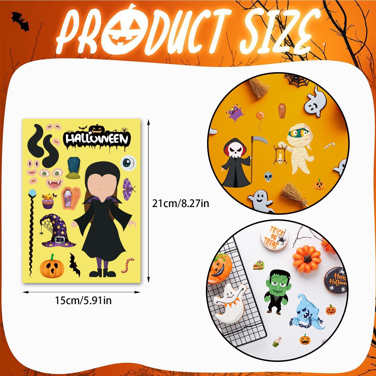 Creative Halloween Sticker 2024 New Holiday Decoration Handbook decoration Custom puzzle sticker sticker