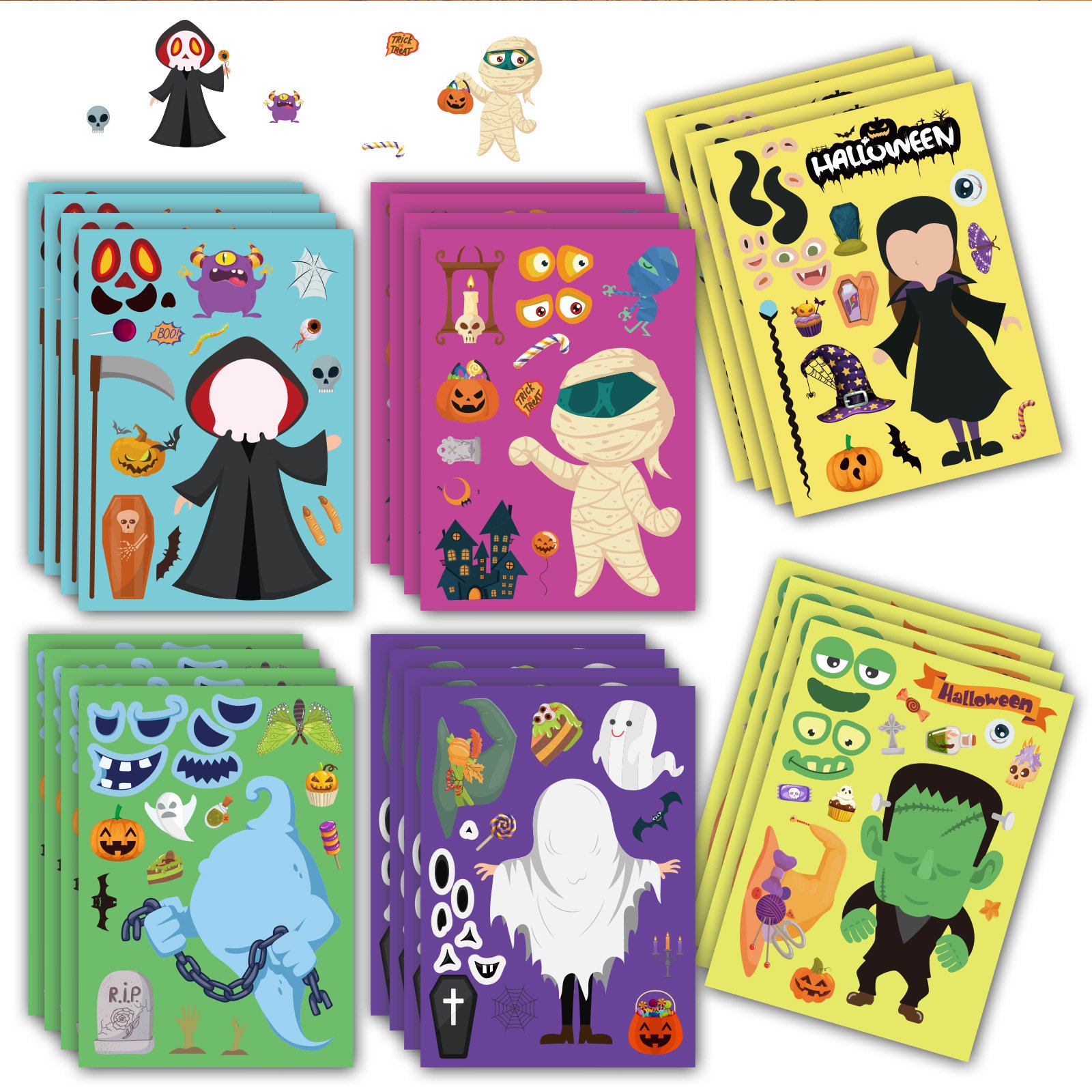 Creative Halloween Sticker 2024 New Holiday Decoration Handbook decoration Custom puzzle sticker sticker
