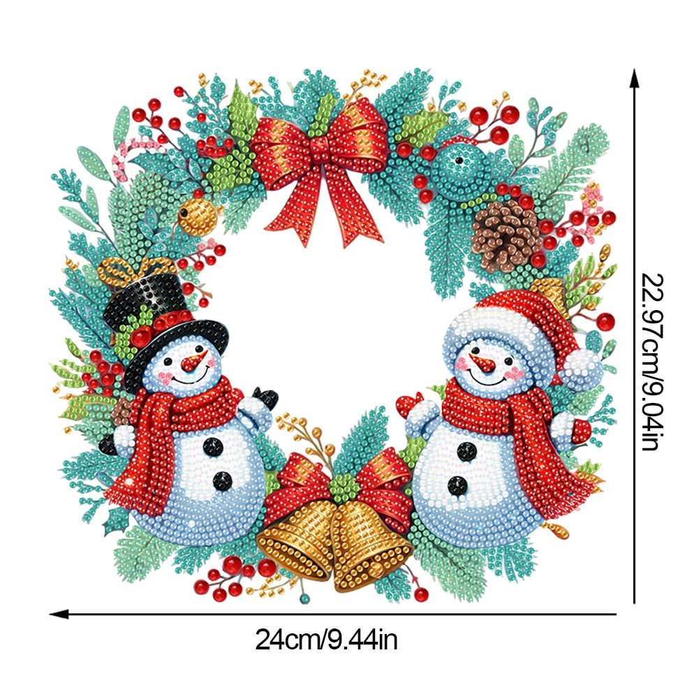 DIY Special Shaped Christmas Decor Wreath Diamond Painting Pendant Home Decoration Snowman Acrylic Diamond Irregular Pendant