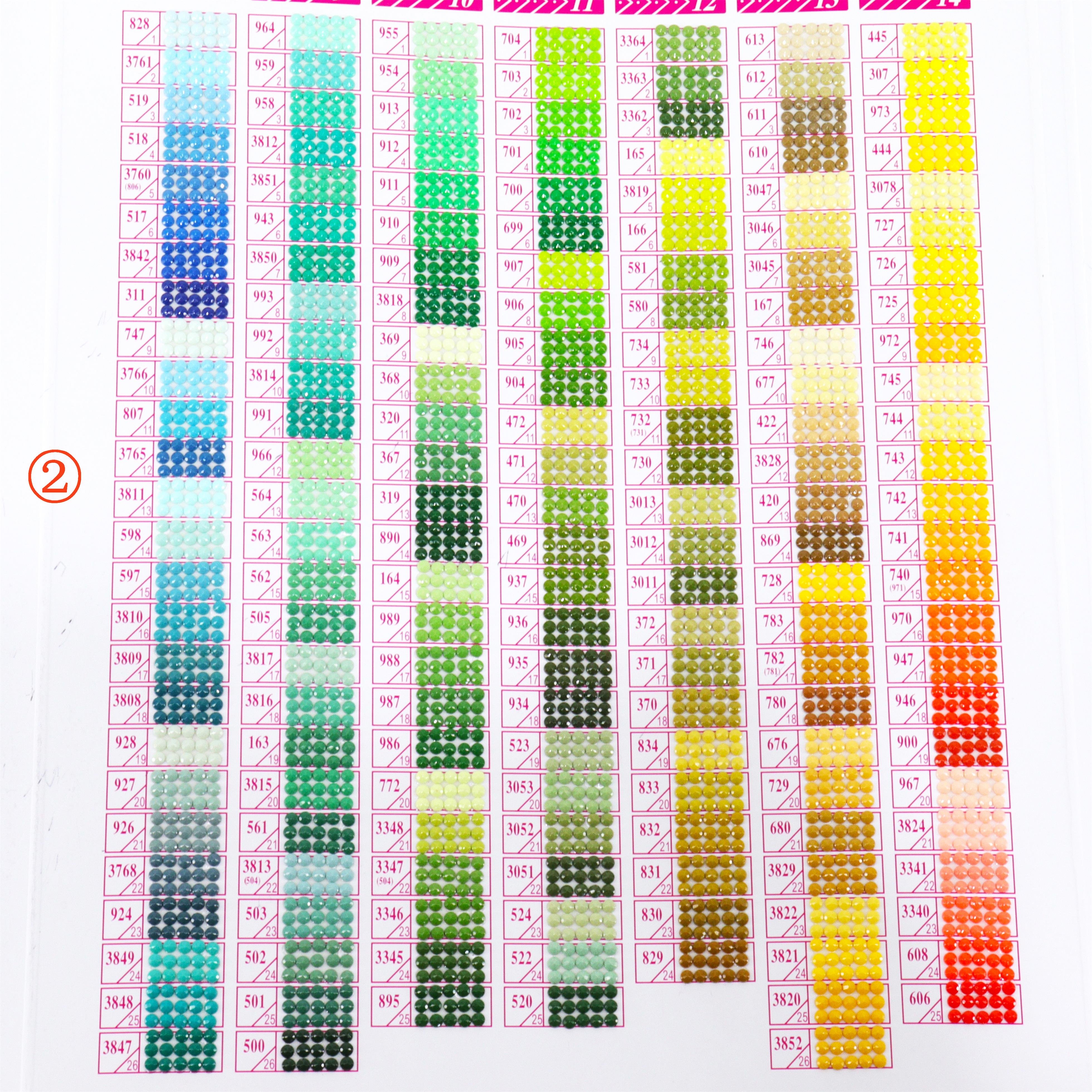 DMC 447 colored diamond raw material for diamond painting accessories Diy 2.5mm 2.8mm round square stone beads