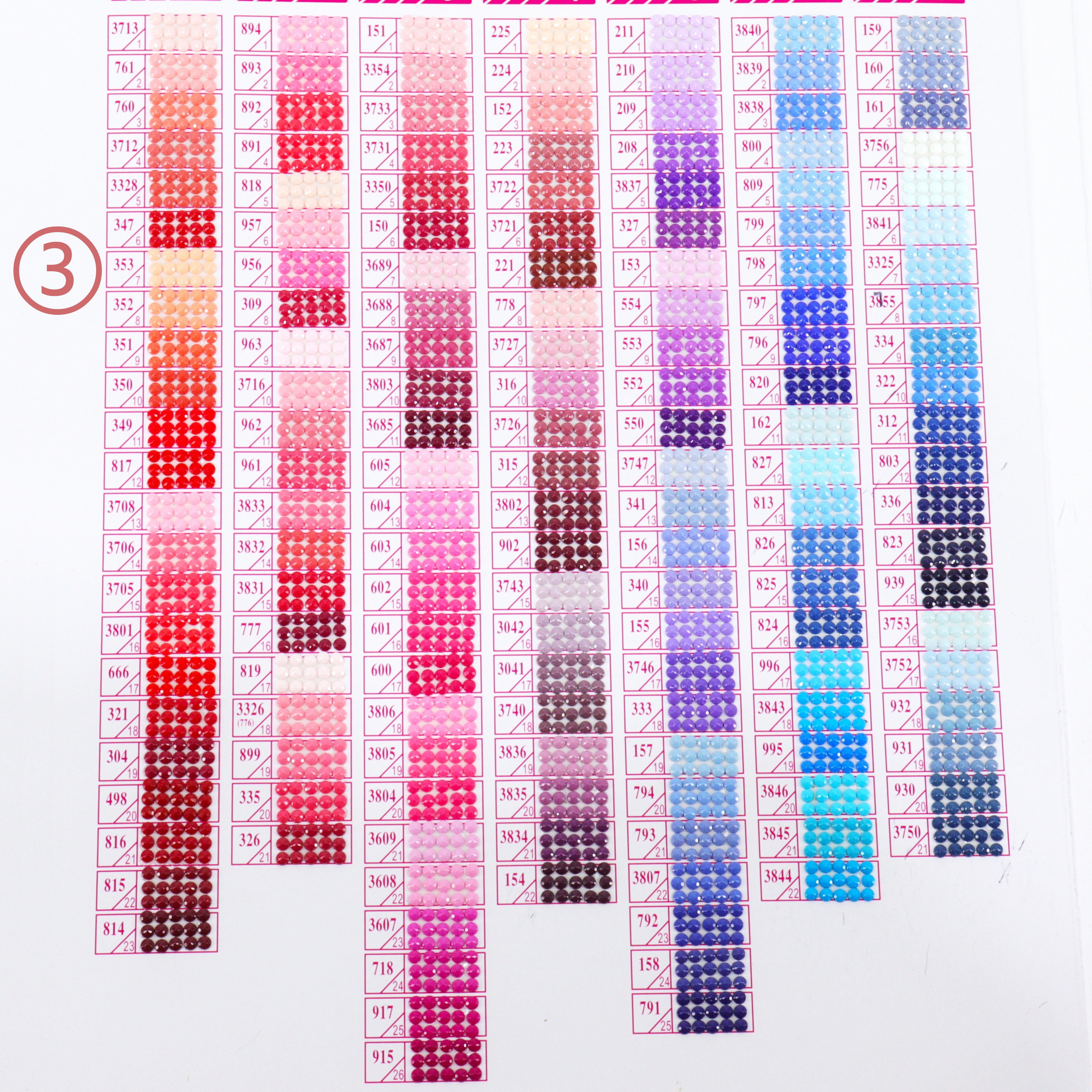 DMC 447 colored diamond raw material for diamond painting accessories Diy 2.5mm 2.8mm round square stone beads