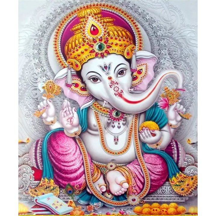 Wholesale 5D Diy Diamond Religious Painting ganesha Elephant Trunk God of Wealth Home Outfit Diamonds And Diamond Picture
