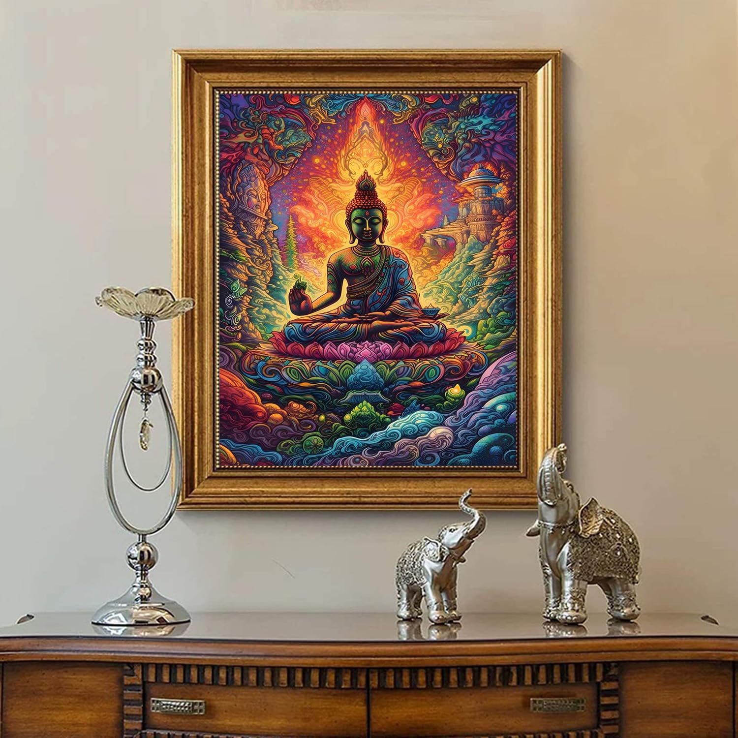 Tathagata Buddha Diamond Painting Colorful Immortal Diamond Painting Handmade Inlaid Decorative Painting 30*40cm