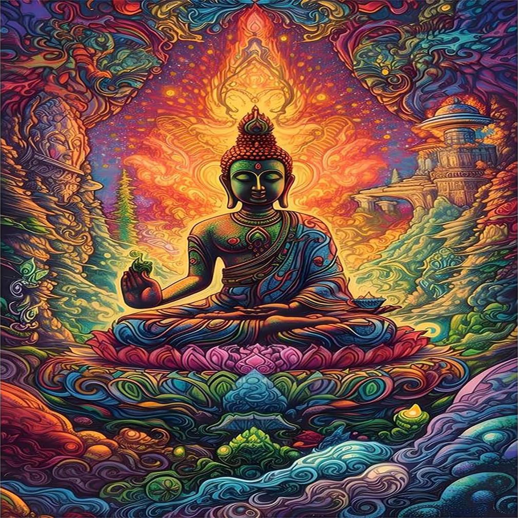 Tathagata Buddha Diamond Painting Colorful Immortal Diamond Painting Handmade Inlaid Decorative Painting 30*40cm