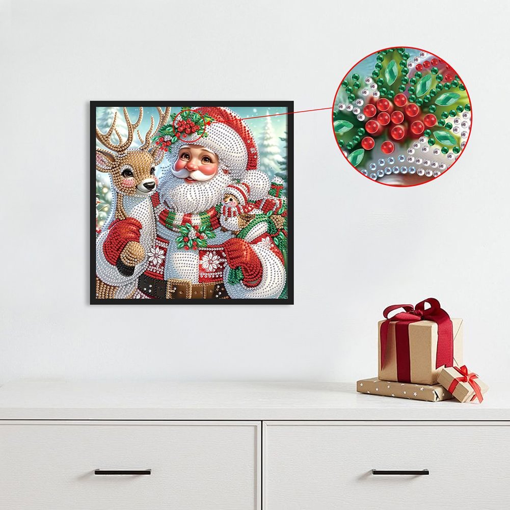 Custom 30x30CM DIY Santa Claus Christmas Decor Diamond Painting Special Shaped 5D Acrylic Diamond Painting Christmas Gifts