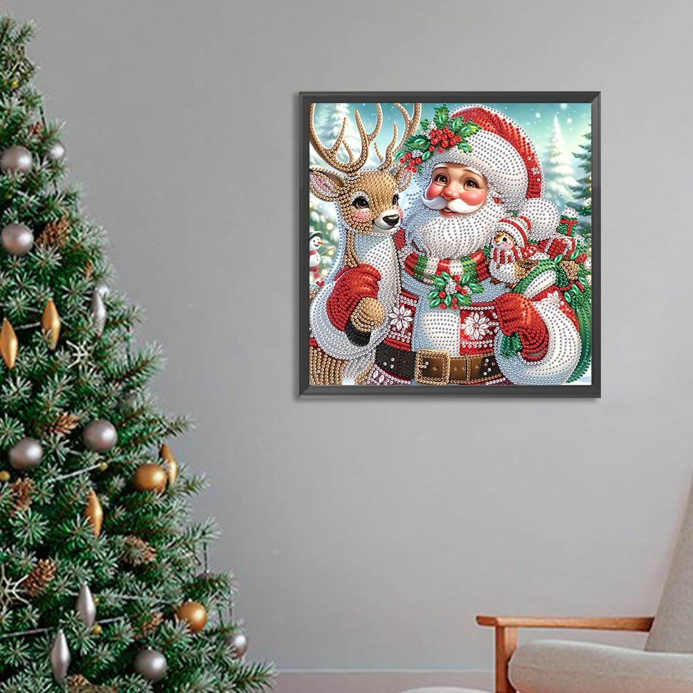 Custom 30x30CM DIY Santa Claus Christmas Decor Diamond Painting Special Shaped 5D Acrylic Diamond Painting Christmas Gifts