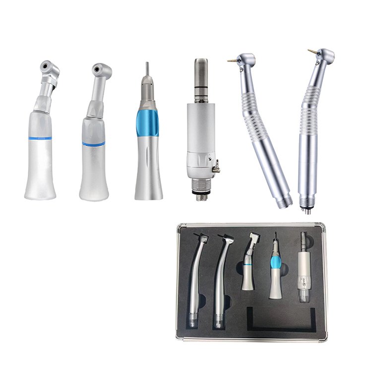 Spot Wholesale Dental Student Handpiece Kits Dental Push Button High Low Speed Handpiece Turbine Kit Set