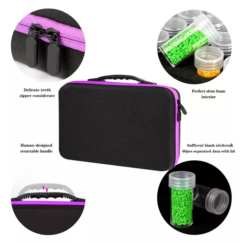 Wholesale 60 70 80 120 Slots Diamond Painting Storage Box Tools Organizer Carrying Boxes diamond dot painting accessories set