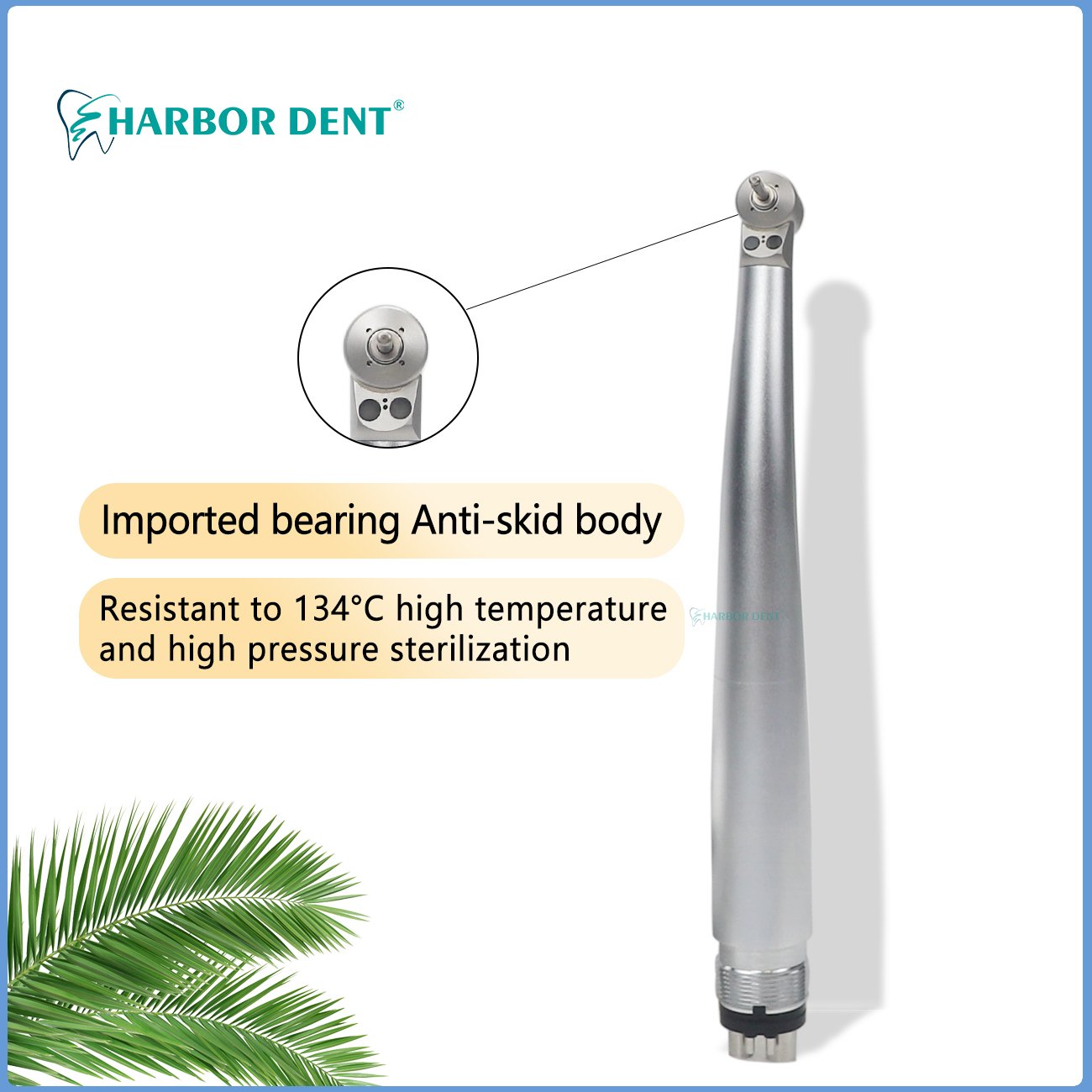 Push Type Antisuction 2 Holes Children Single Water Spray Push Button Air Turbine Dental High Speed Handpiece with 2light