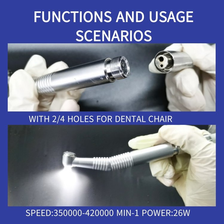dental manufacturer Foshan Pinheng direct sale high speed dental LED handpiece push botton 3 water spray China manufacturer