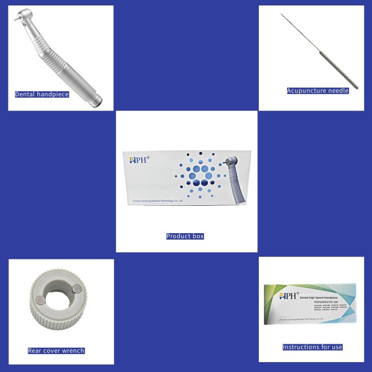 dental manufacturer Foshan Pinheng direct sale high speed dental LED handpiece push botton 3 water spray China manufacturer