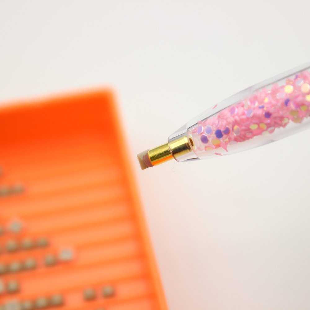 Diy Diamond Painting Pen With Fluffy Ball Tools Lipstick Pen Stick Drill Pen Diamond Embroidery Transparent In The Middle Drill