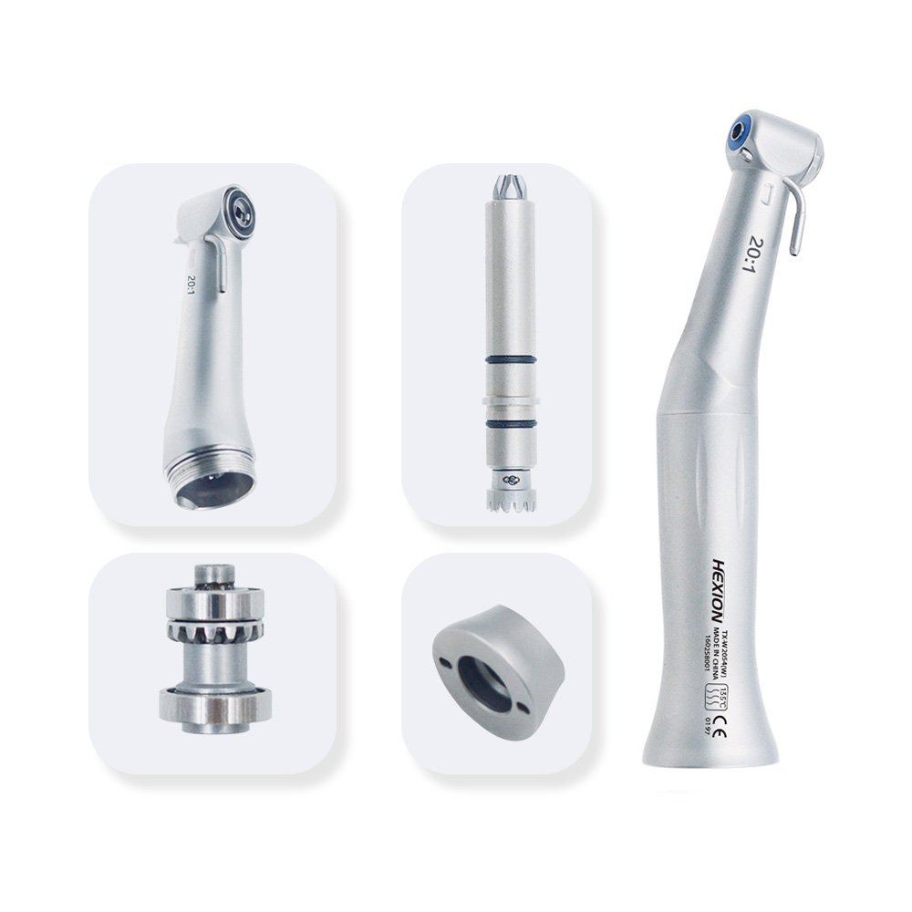 20:1 Dental Implant Handpiece Push Button Low Speed Reduction E-Type Connector Contra Angle Handpiece Torque 80Ncm