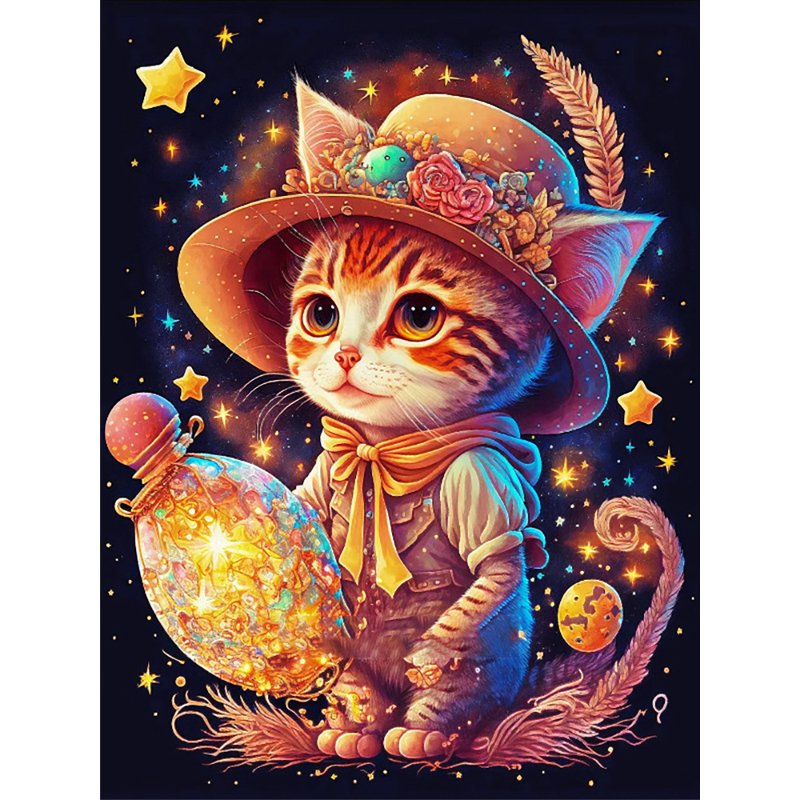 Cartoon Cat Crystal Diamond Painting HD Canvas DIY 5D Diamond Painting Kits Custom Picture Cross Stitch