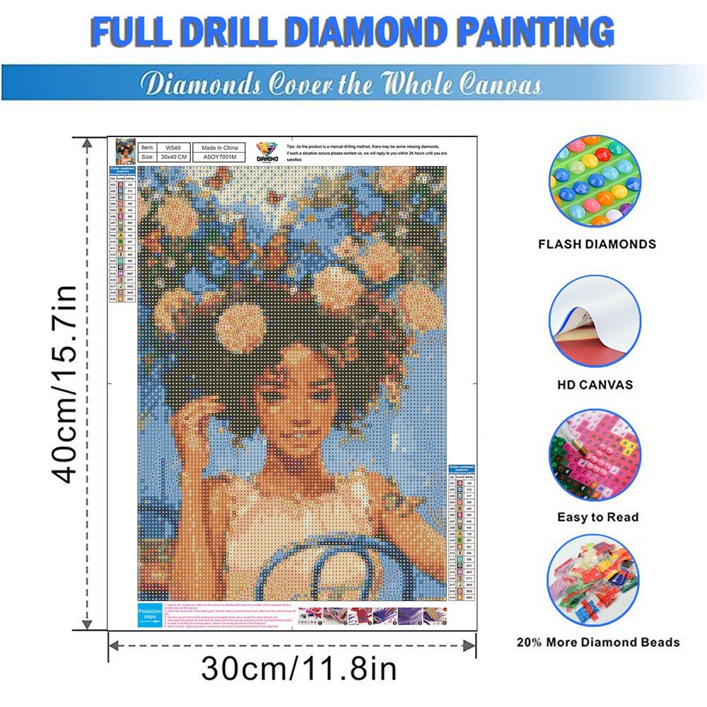 Wholesale DIY Diamond Mosaic Painting For Beginners Flower Wreath Girl Full Drill Embroidery With Diamonds Painting Home Decor