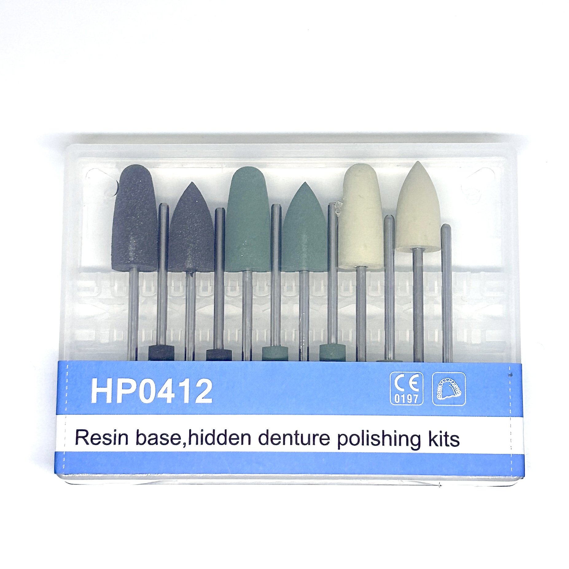HP0412 Resin base hidden denture polishing kits Dental lab low speed Diamond Burs Resin Polisher Handpiece bur