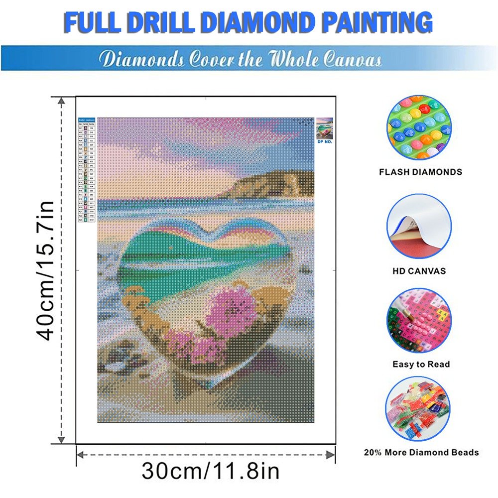 5D DIY Diamond Embroidery Color Love Stone Sale Full Round Drill Decoration for Home Diamond Painting Landscapes Craft Kits