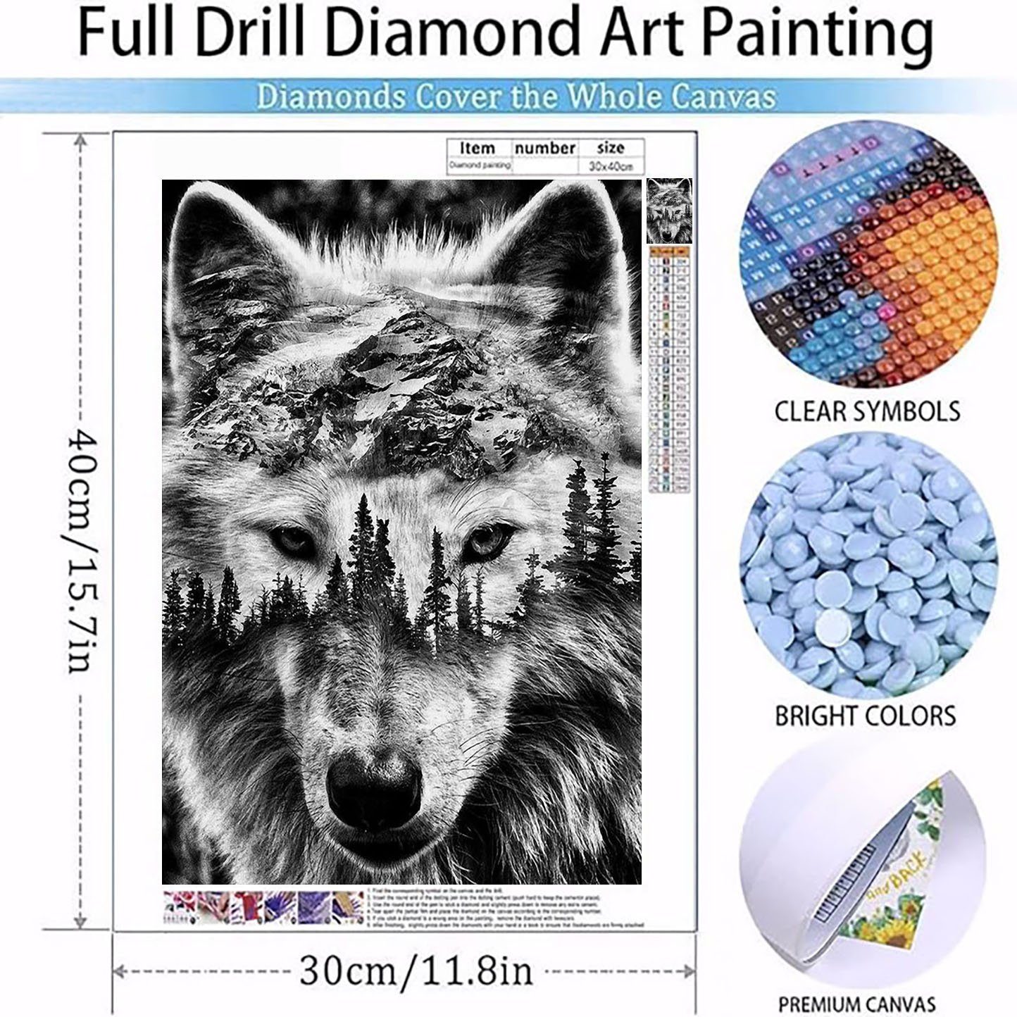 Adult Diamond Painting Set Forest and Wolf 5D Beginner Diamond Painting Crafts Home Wall Decoration Art home decor accessories