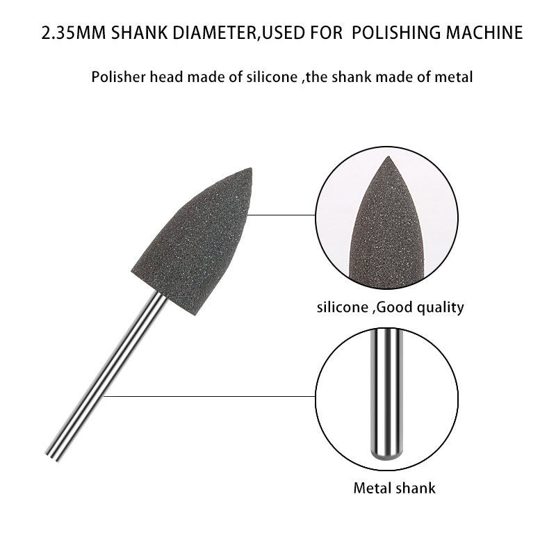 10Pcs/Lot Dental Tools Tooth Polish Silicone Rubber Polisher Lab Nail Drill Milling Cutter Handpiece Grinding Machine Accessory