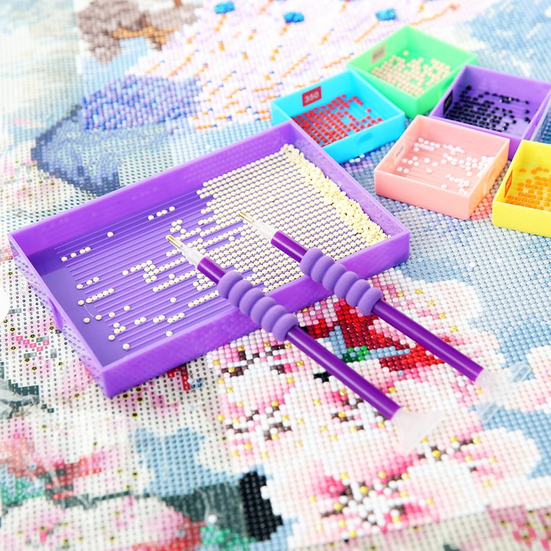 Diamond Painting New Turn Tray DIY Multifunctional Funnel Row Point Drill Tray Point Drill Pen Screen Drill Tool Set