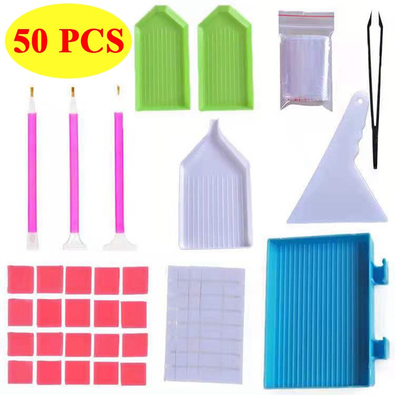 40PCS 5D Diamond Painting Tools and Accessories Kits with Diamond Painting Roller and Embroidery Box