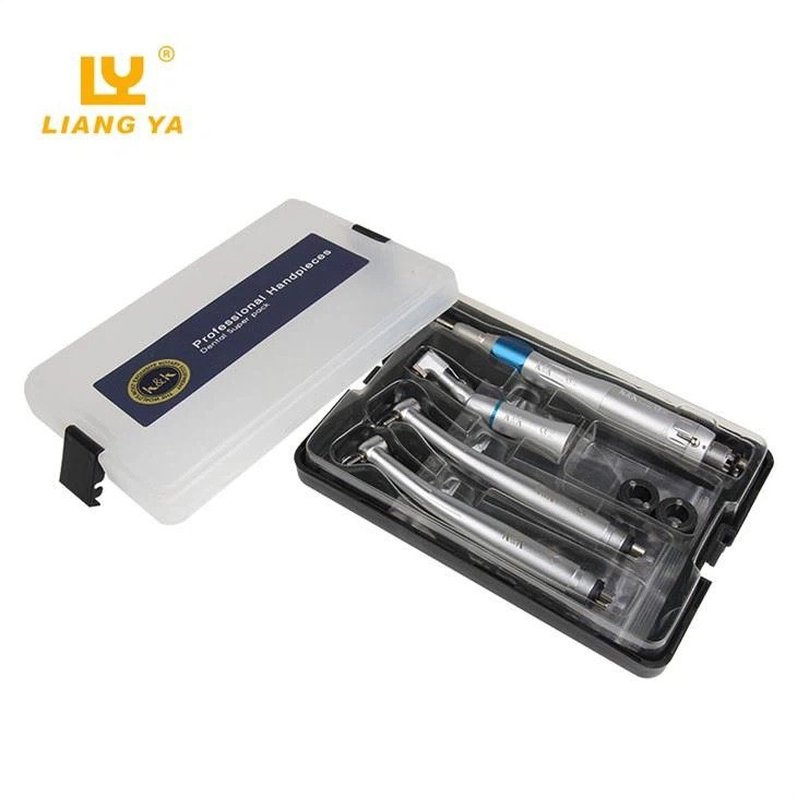 Dental High-speed Handpiece Kit Contra Angle Electric & Manual Turbine Power Source Made of Steel & Metal with Low Straight CE